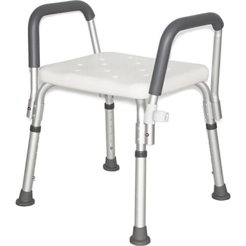 Adjustable Height Bath Shower Chair with Handrail NonSlip Toilet Stool Seat Safety Aid Older Pregnancy Disabled Furniture