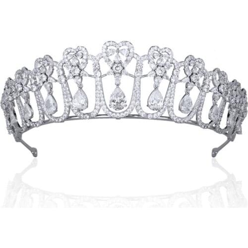 Classic Europe Royal Tiara,Drop Crystal Bride Tiaras for Bride,Prom,Party Head Accessories CH10411