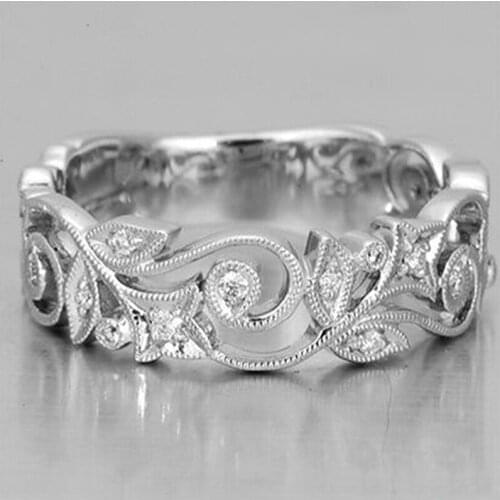 Flower Vine Leaf Womens Ring Hot Sale Fashion Hollow Out Rings For Women Punk Jewelry Vintage Fashion Rings Jewelry Gifts