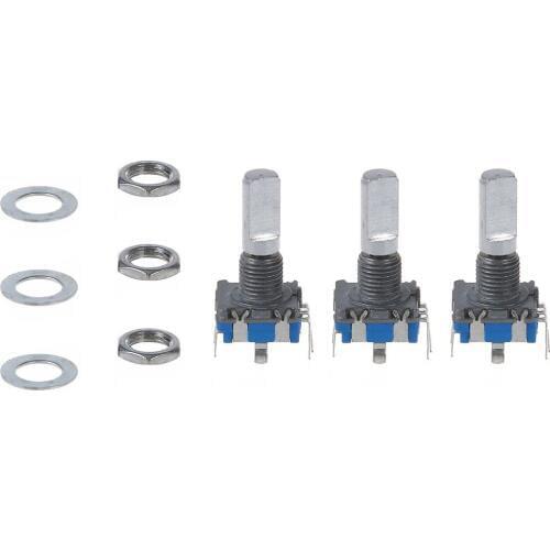 Top quality 3Pcs 6mm D Shaft 18 Position 360 Degree Rotary Encoder w Push Button