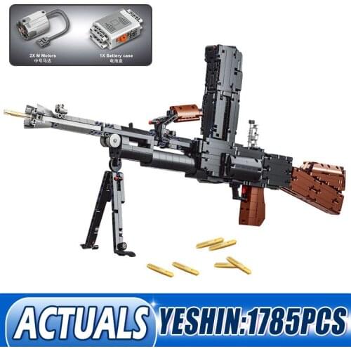 Yeshin 15002 Motorized Gun Series The Electric Continuous Firing Machine Block Guns Toys Building Blocks Kids Christmas Gifts