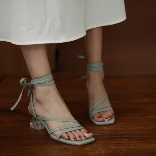 Summer Gladiator Sandals Female Ankle Cross Strap High Heels Shoes Women Peep Toe Sexy Party Ladies Shoes Woman Sandalias