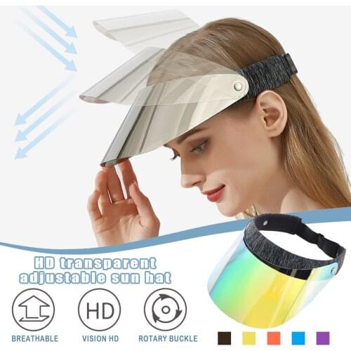 Women Clear Beach Caps Uv Protection Premium Upf 50+ Transparent Sun Visor Hat Hiking Camping Summer Hats Caps #G2