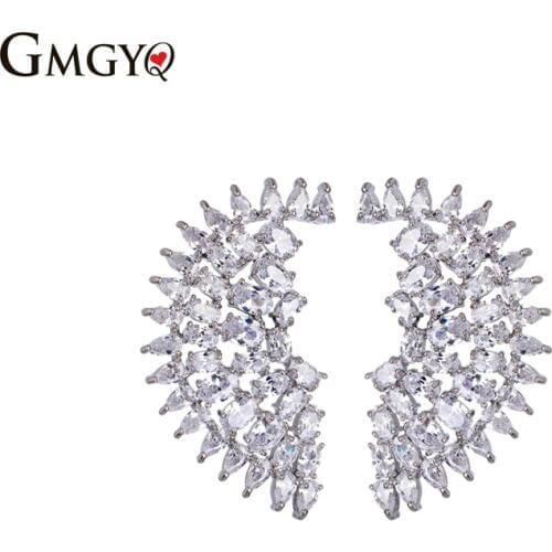 GMGYQ Luxury Brand Jewelry Women Cubic Zirconia Earrings For Women Bohemian Geometric Earrings Gifts For Women