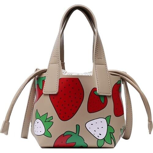 Women Purse Cute Bucket Fruit Print Shoulder Bag New Purses And Handbags Luxury Designer Crossbody Bags Wholesale Handbags Totes