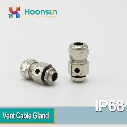 10 PCS Metal Vent Cable Gland M12 M16 M18 M20 Material Nickel Plated Brass
