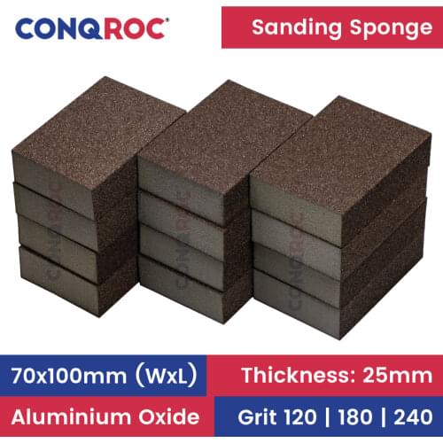 10 Pieces 70x100x25mm Sanding Sponge Sanding Block Hand Sanding Tools for Wood Furniture Jade Metal Polishing Grit 120|180|240