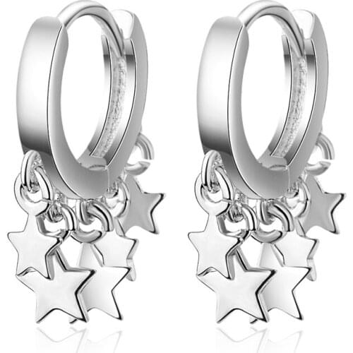 2019 New Trendy Stackable Star Tassel Earrings For Women 925 Sterling Silver Earrings oorbellen pendientes brincos