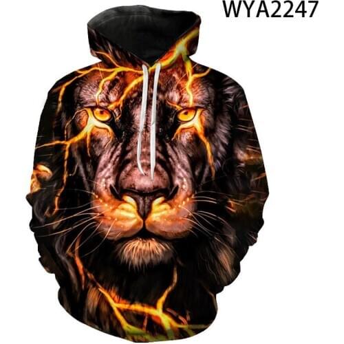 2020 New Spring Autumn Hoodies Men Women Children Animal Lion Tiger 3D Print Hoodie Streetwear Cool Pullover Clothing