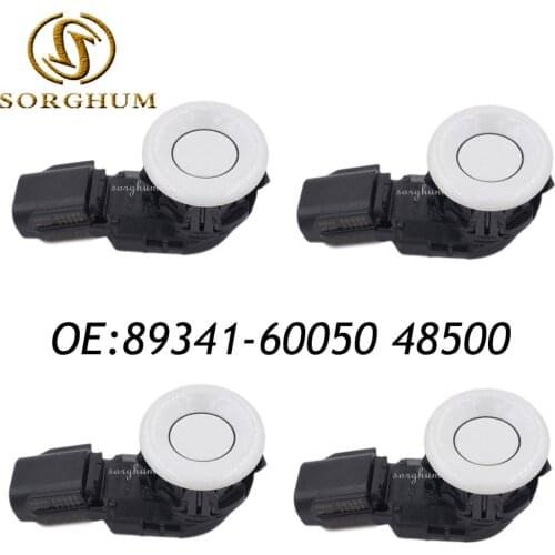 4PCS 89341-60050 48500 PDC Parking Ultrasonic Sensor For Toyota White Color