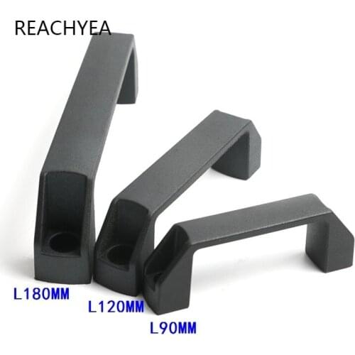 5PCS/lot High Quality Black Plastic Handle Length 90mm/120mm/180mm T Slot Plastic Door Handle For Electric Cabinet