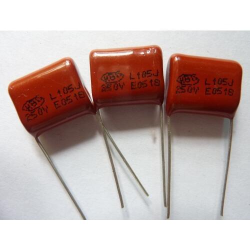 50pcs CBB 105 250V 105J CL21 1uF 1000nF P15 Metallized Polypropylene Film Capacitor