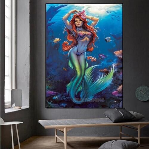 Fantasy Mermaid 5d pictures,3d diamond painting Custom Photo puzzle diamond,Diamond painting with square rhinestones Art