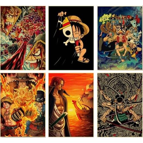 Anime Cartoon One Piece Classic Character Luffy Zoro Canvas Painting Poster Mural Living Room Bedroom Home Wall Decoration