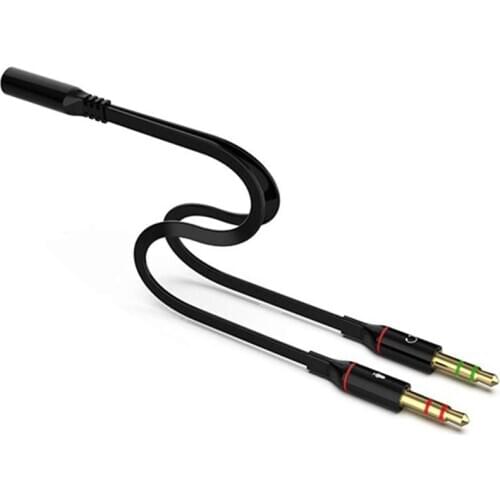 3.5mm Jack Microphone Headset Audio Splitter Cable Female To 2 Male Headphone Mic Aux Extension Cables For Computer