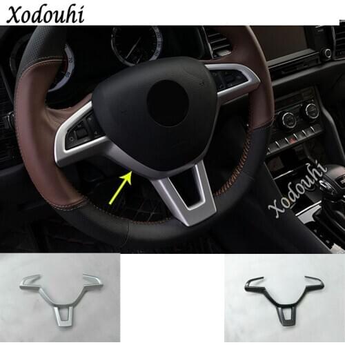 For Skoda Kodiaq 2017 2018 2019 2020 Car Stick Styling Cover Inner Inside Steering Wheel Interior Kit Switch Trim Frame
