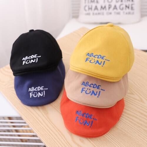 Doitbest ABCDE Letters Baby berets spring cotton kids Peaked cap Boys Girls beret Hat Babys Accessories for 1-4 Years old