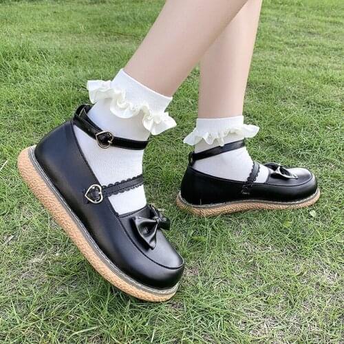 Princess Glitter Shoes Mary Janes Flats Autumn Women Shoes Bead Fling Bow Knot Heart Buckle Dance Shoes Wedding Shoes Plus Size