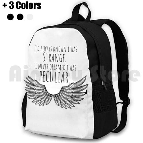 Miss PeregrineS Home For Peculiar Children...I Never Dreamed I Was Peculiar Outdoor Hiking Backpack Waterproof Camping Travel