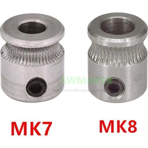 1pcs Stainless Steel MK8 / MK7 Extruder Drive Gear Bore 5mm Hobbed Gear For 1.75mm Mkerbot Reprap Mendel 3D printer