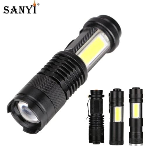 Portable Working Light Mini Flashlight COB LED Handheld Torch Zoomable Focus Emergency Lighting Pocket Lantern Use AA 14500