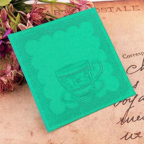 12.7x12.7 cup of coffee Embossing folders Plastic bump Scrapbooking DIY Template Fondant indentation Cake Photo Album Card Make