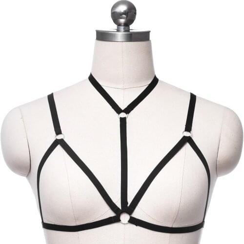 Gothic Sexy Bondage Lingerie Body Harness Cage Harness Bra Elastic Adjust Bondage Lingerie Festival Rave Body Cage Bra