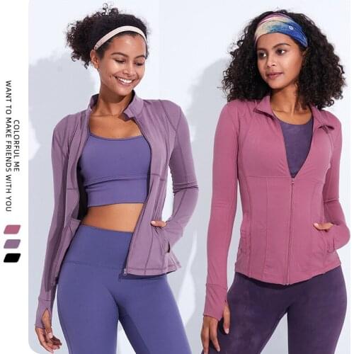 Gym Suit Womens Tight-fitting Slim Zipper Long Sleeve Quick Dry Running Coat Yoga Top