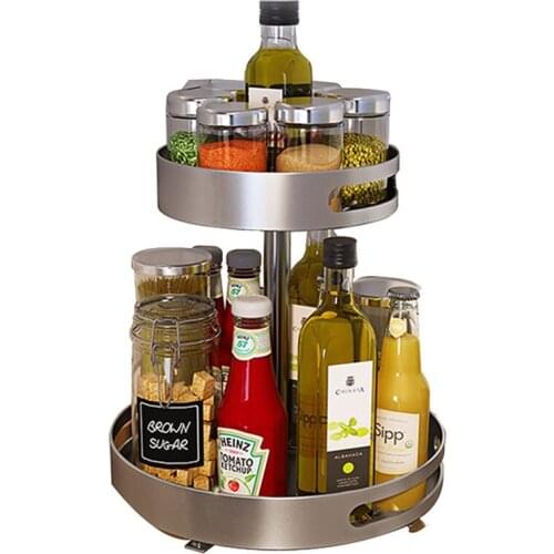 Kitchen mesa of spice rack can rotate double spice shelf spice rack corner spice bottles receive a case