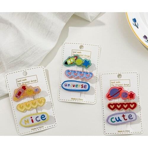 3pcs/Set Fashion Girly Cute Acetate Geometric Hair Clips For Women Girls Headband Sweet Hairpins Barrettes Hair Accessories Set