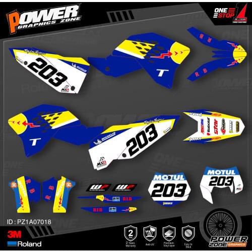 PowerZone Custom Team Graphics Backgrounds Decals 3M Stickers Kit For KTM SX SXF MX 07-10 EXC XCW Enduro 08-11 125 to 500cc 18