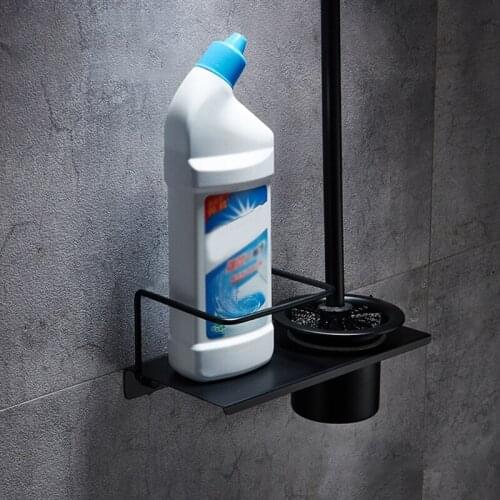 Bathroom Toilet Brush Hanging Rack Wall-mounted Drainable Storage Shelf Toilet Cleaning Brush Tools Set Home Bathroom Accessorie
