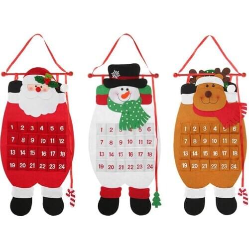 New Christmas Advent Calendar Santa Claus Snowman Elk Animal Xmas New Year Christmas Ornaments Home Office Decoration About 70CM
