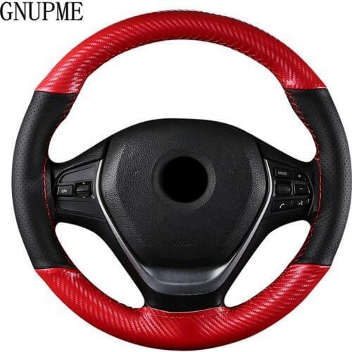 DIY Car Steering Wheel Covers Soft Fiber Leather braid on the steering-wheel of Car With Needle and Thread 38 cm Car Accessories