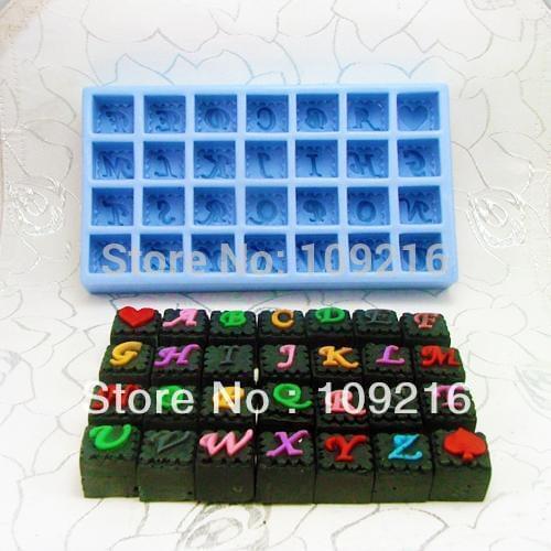 Wholesale!!! 1pcs Little 26-English Letters (H0095) Silicone Handmade Soap Mold Crafts DIY Mold
