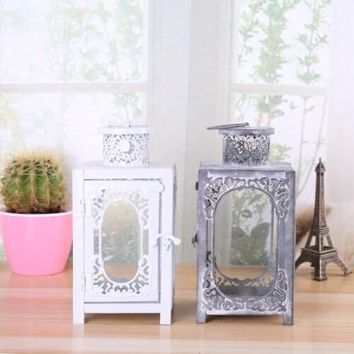 Hollow Candle Light Wrought Iron Windproof Candlestick Lamp Romantic Candlestick Lantern Atmosphere Decoration Tea Light Holder