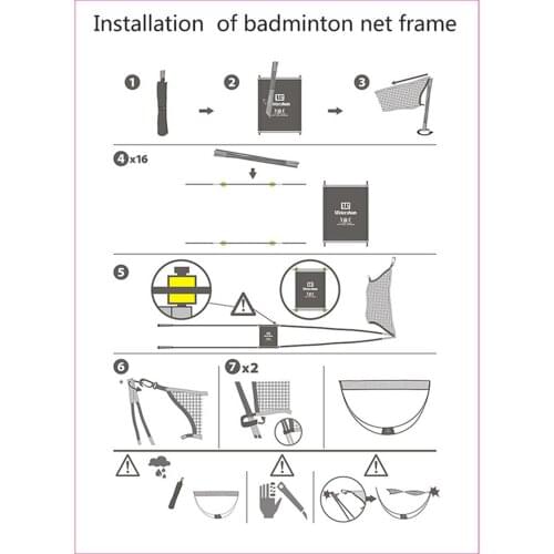 Portable Badminton Net Easy Assemble for Tennis Yard Backyard No Tools