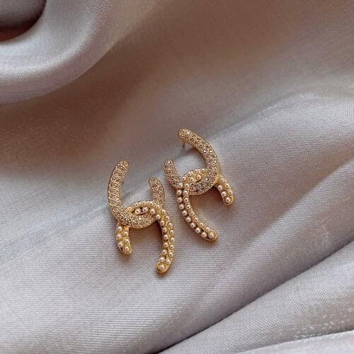 S925 needle Fashion Jewelry Simulated Pearl Drop Dangle Earrings Sweet Jewelry Vintage Statement Earrings For Girls Women Gifts
