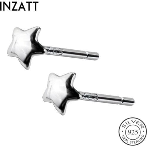 INZATT Real 925 Sterling Silver Star Square Triangle Stud Earrings For Fashion Women Fine Jewelry Trendy 2019 Accessories Gift