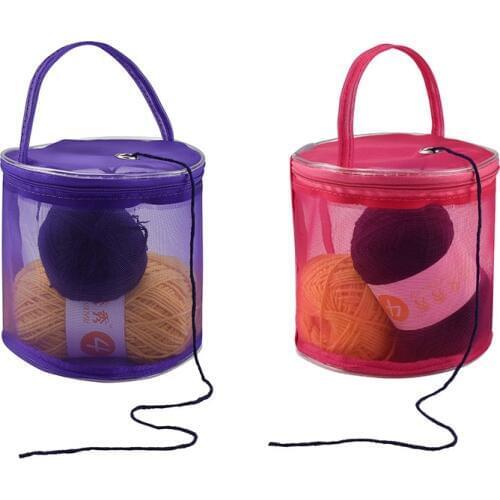 Mesh Knitting Needle Storage Bag Hollow Yarn Crochet Knit Bag DIY Craft Organizer For Thread Storage Sewing Accessories Bags
