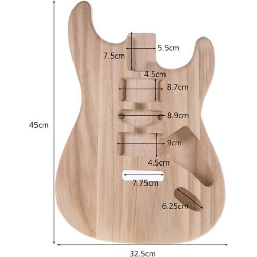 Handcrafted Sanding Electric Guitar Replacement Unfinished Sycamore Polished Body Guitar DIY Guitar Parts Accessory