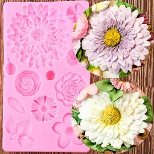Rose Flower Cake Border Silicone Molds Wedding Cake Decorating Tools DIY Baking Fondant Chocolate Mold Candy Polymer Clay Moulds