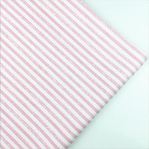 Syunss,Retro Pink Stripes Printed Cotton Fabric DIY Tissu Patchwork Telas Sewing Baby Toy Bedding Quilting Cloth Craft Tecido