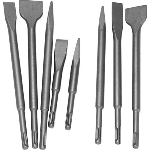 Point Groove Gouge Flat Chisels Set Electric Hammer Brick Drill Bit Wall Concrete Drilling Tools Flat Chisels