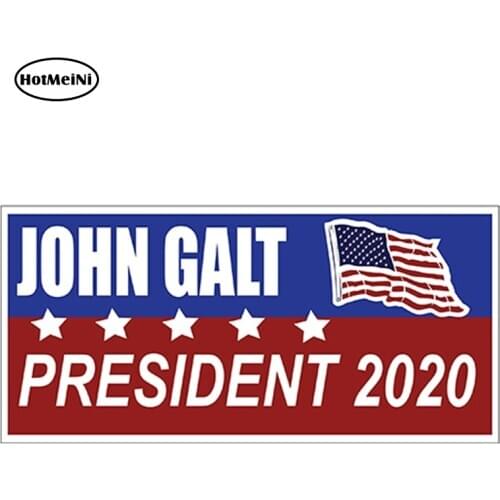 HotMeiNi 13cm x 6.2cm John Galt & Kanye West For President 2020 Vinyl Sticker Car Styling Waterproof Decal Auto Bumper Sticker