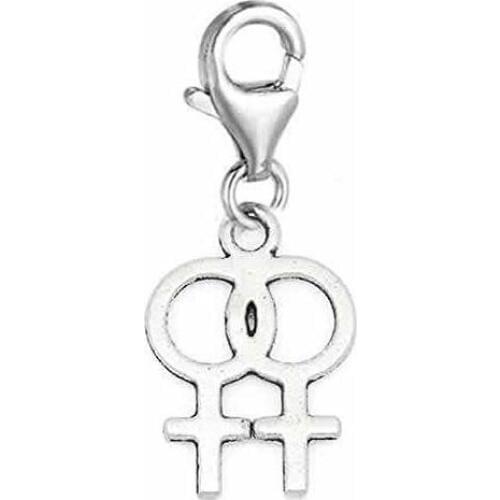 Female Gender Symbol Clip Charms Pendant Vintage Silver For Jewelry Making Bracelet Necklace Crafts Handmade Accessories A708