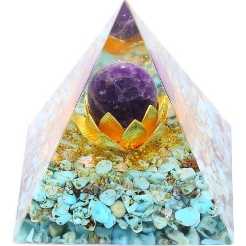 2021 Orgonite Crystal Energy Healing Help Lotus Amethyst jewelry Decorative Craft Soothe The Soul Drop Shipping