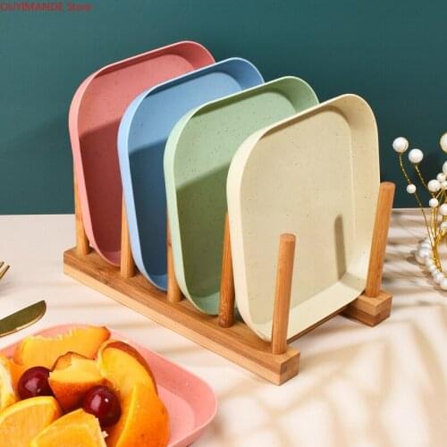 4pcs Household Dining Table Spit Bone Dish Snack Snack Dried Fruit Plastic Dinner Plate Childrens Drop-proof Small Plate