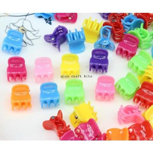 500pcs cute Retro colorful Mini Claw Plastic Hair Clips mix color Hair Clips for kids 16mm hair pins