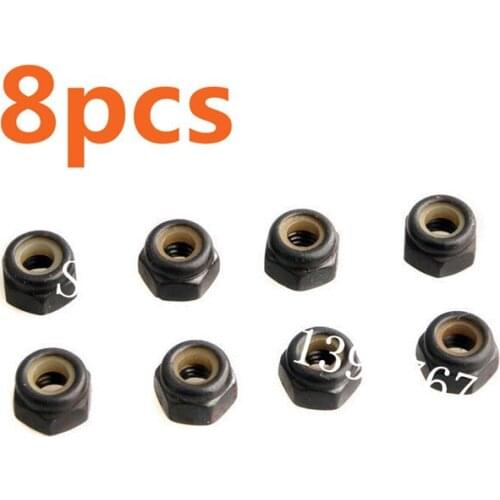 8pcs 02055 Nylon Lock Nut M4 4mm 02055 HSP Spare Parts Nylon Nut M4 For 1/10 R/C Model Car